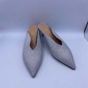 YDN Sliver Pointy Toe Slip On Mules Low Heels Pump